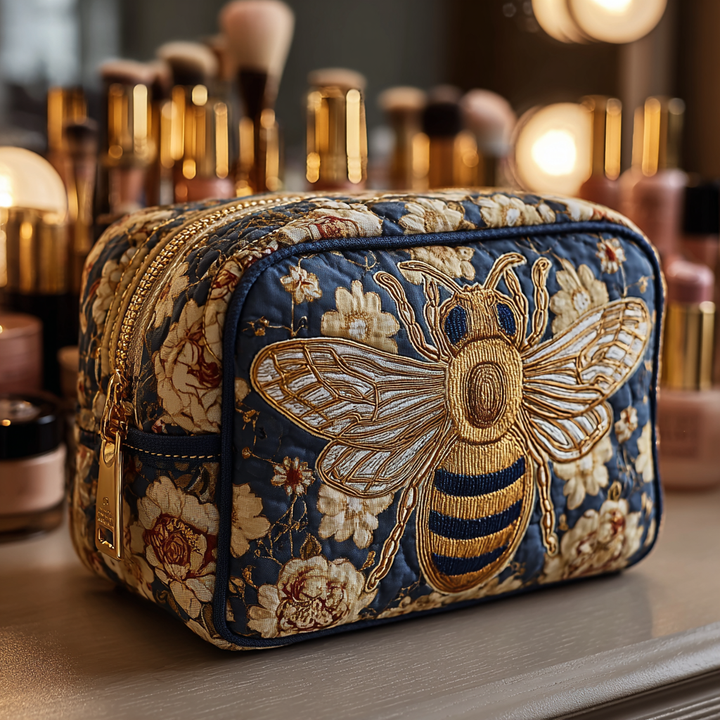 Beauty case trapuntato con api e fiori NCU0DK10418