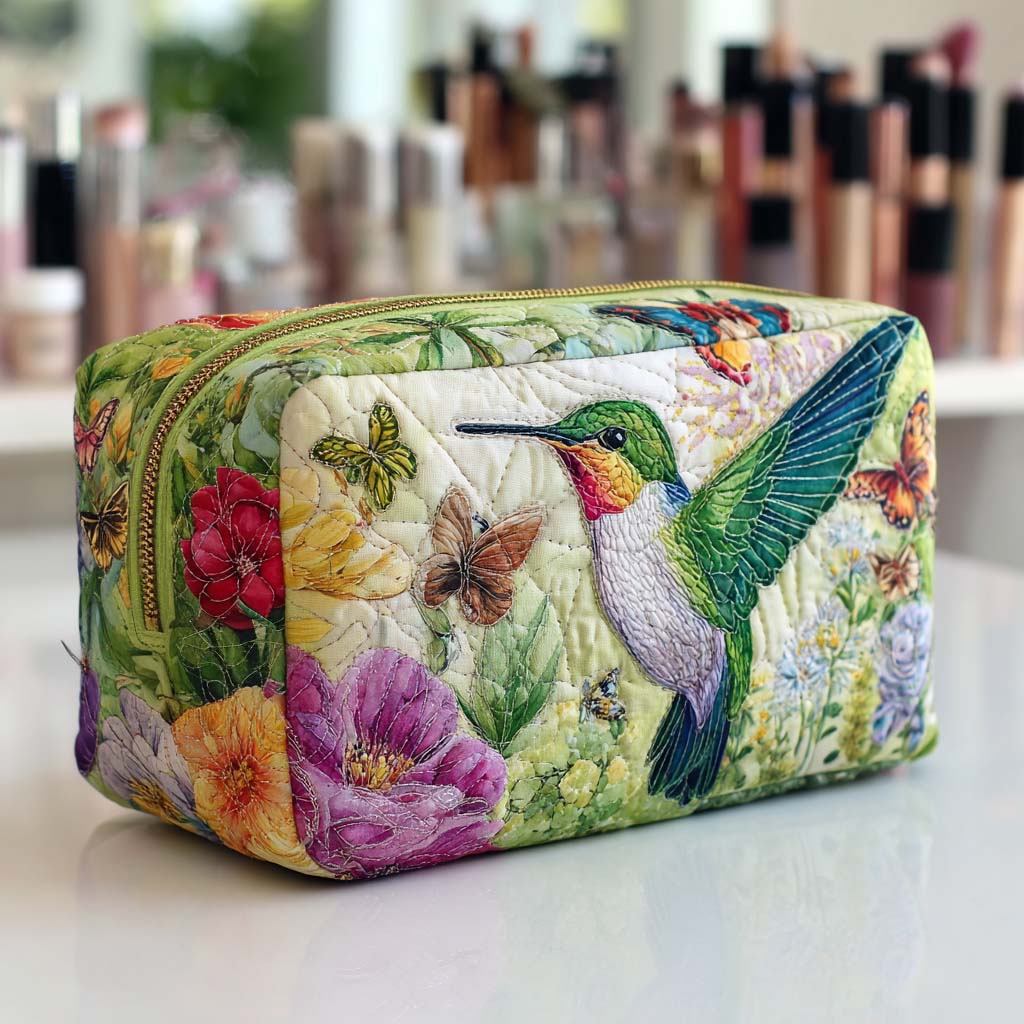 Beauty case trapuntato con fiori in movimento NCU0NT10158