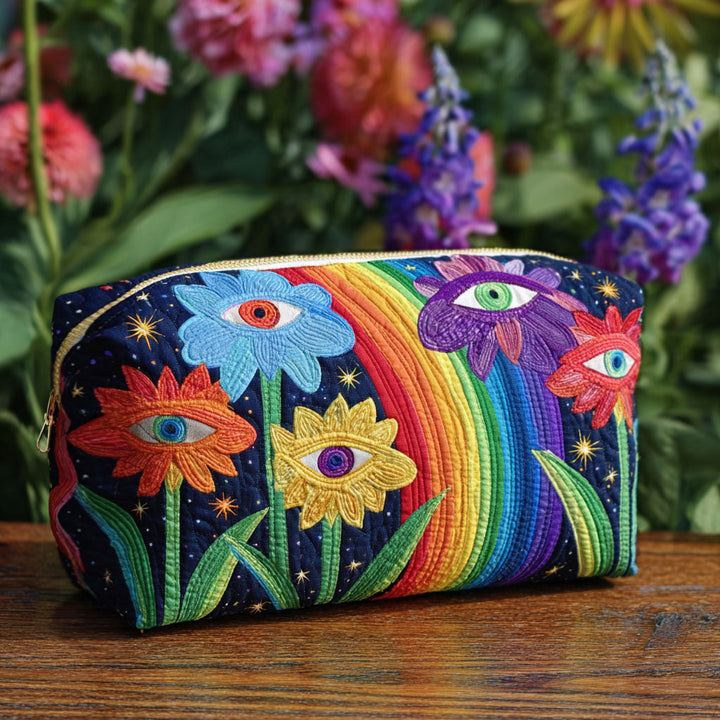 Beauty case trapuntato con funghi boho NCU0PT9279