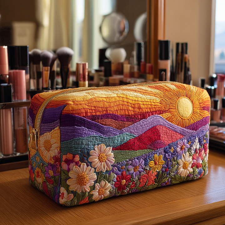 Beauty case trapuntato con motivo luminoso NCU0DK10298