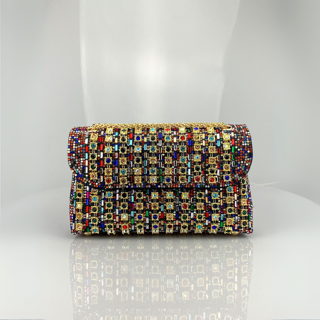 KLAUDIA | BORSA A SPALLA CON CATENA E DIAMANTI CHIC