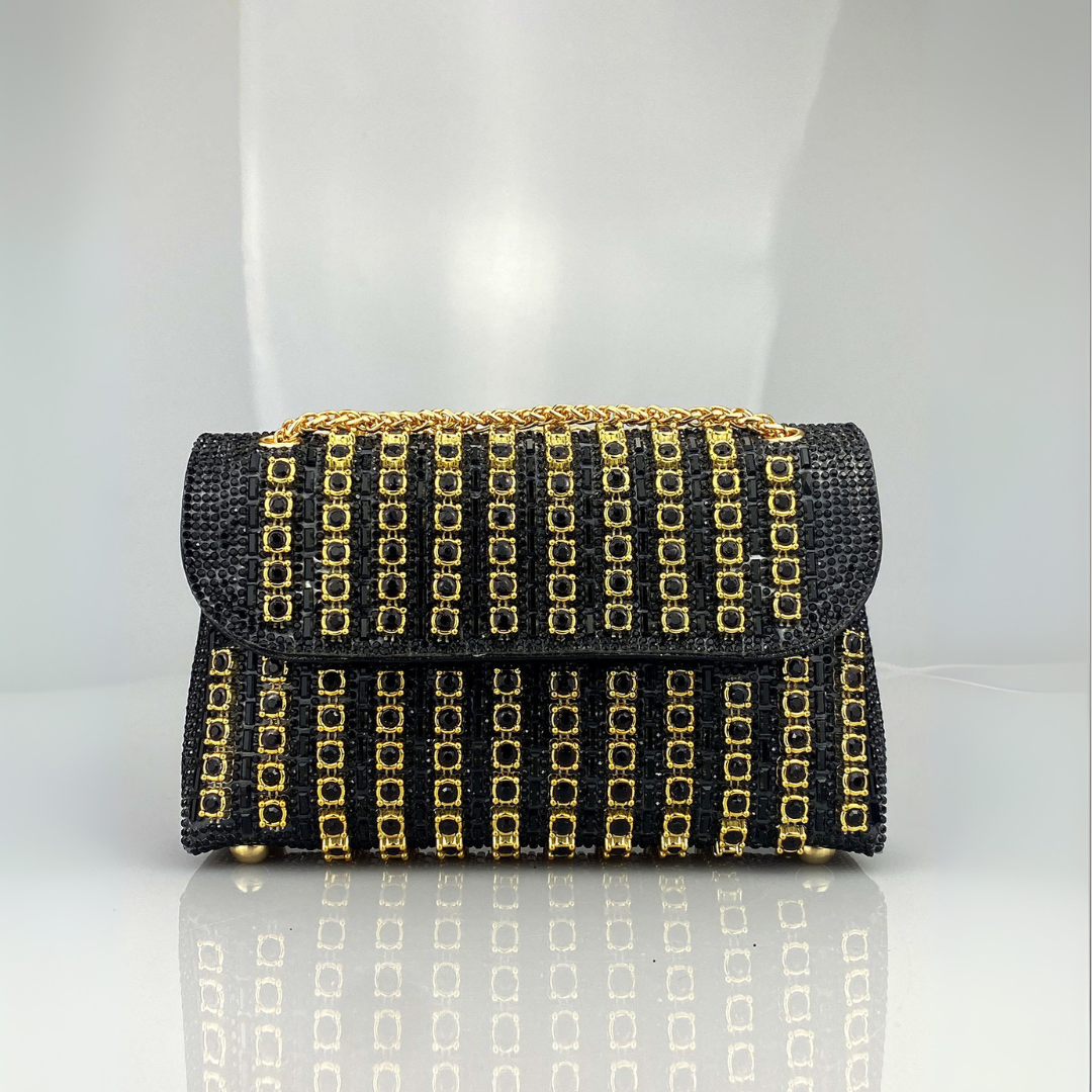 KLAUDIA | BORSA A SPALLA CON CATENA E DIAMANTI CHIC