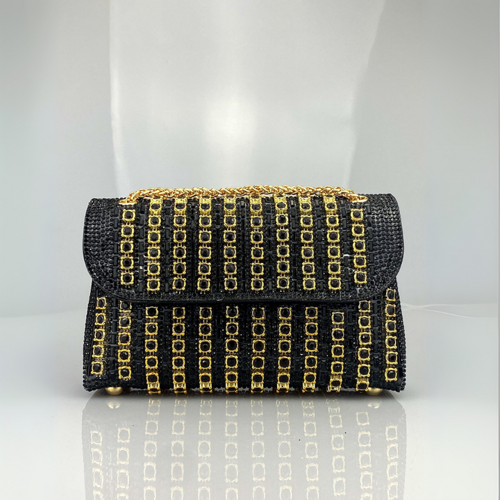 KLAUDIA | BORSA A SPALLA CON CATENA E DIAMANTI CHIC