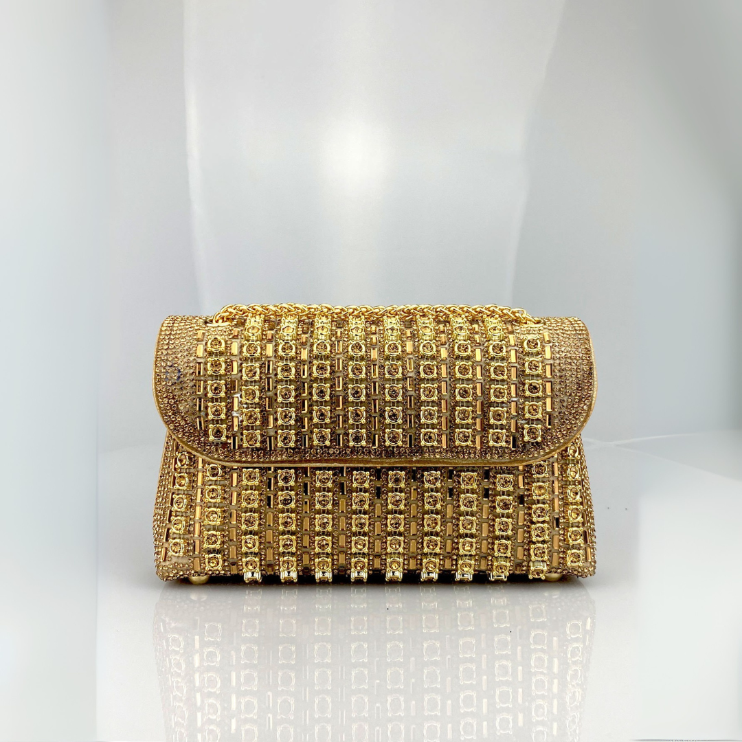 KLAUDIA | BORSA A SPALLA CON CATENA E DIAMANTI CHIC