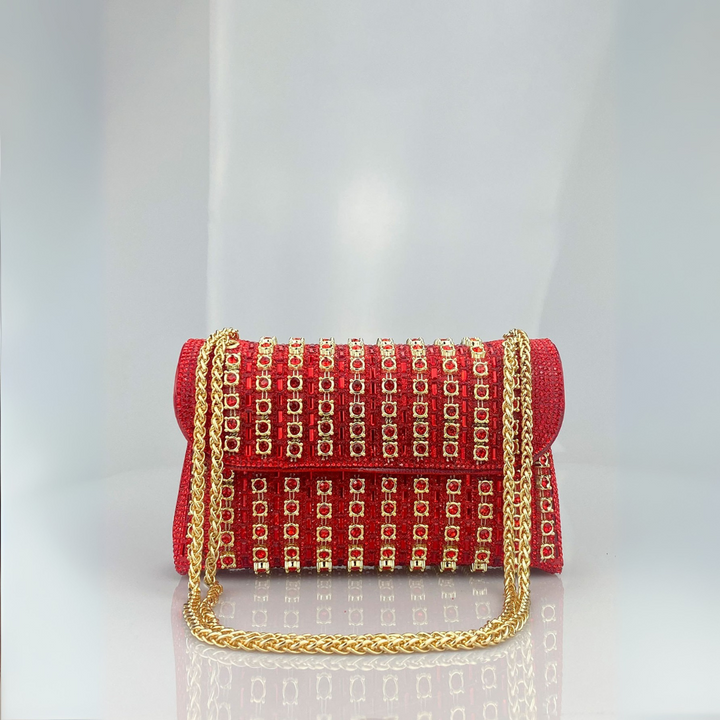 KLAUDIA | BORSA A SPALLA CON CATENA E DIAMANTI CHIC