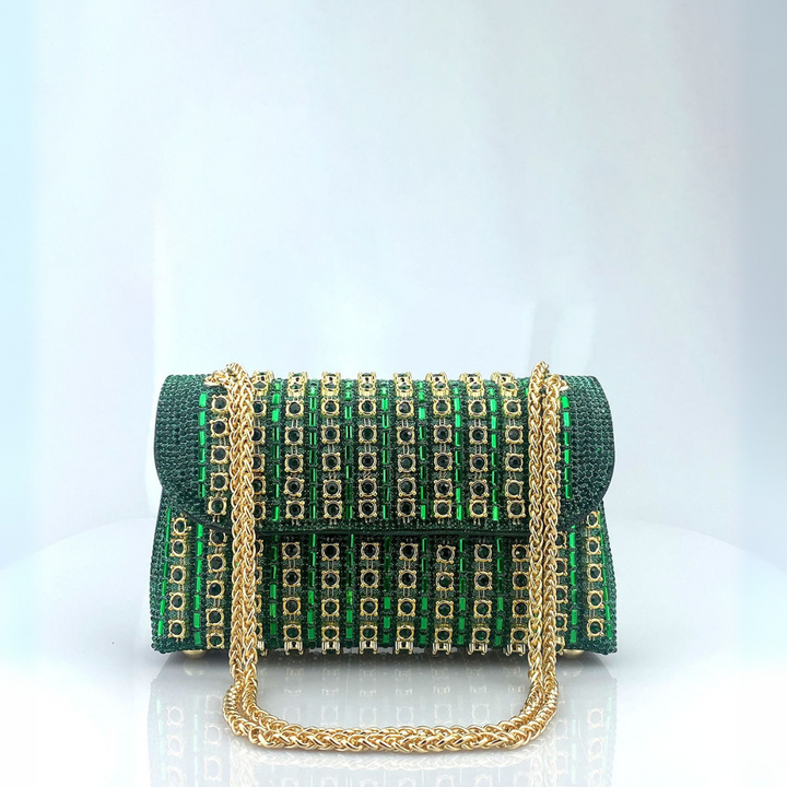 KLAUDIA | BORSA A SPALLA CON CATENA E DIAMANTI CHIC