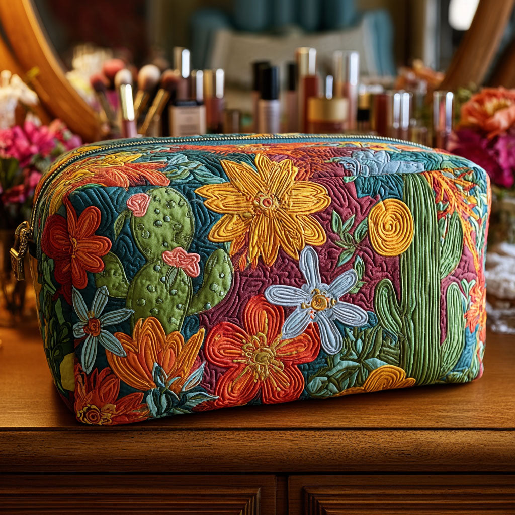 Beauty case trapuntato con cactus colorati NCU0PT9621