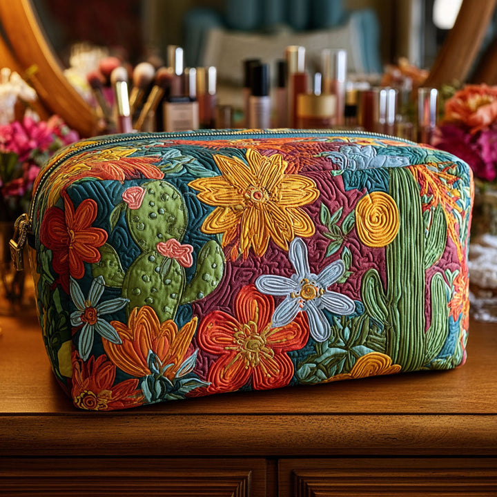 Beauty case trapuntato con cactus colorati NCU0PT9621