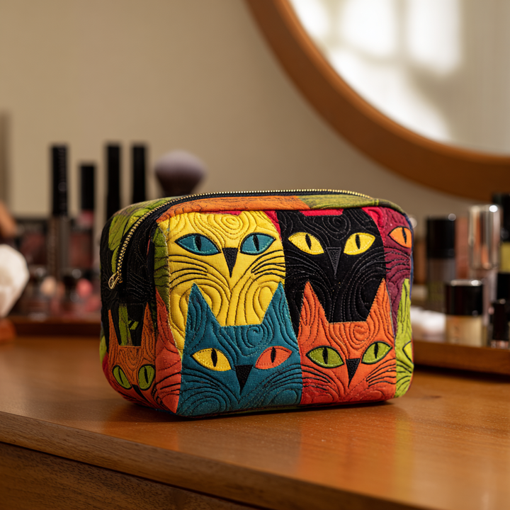 Beauty case trapuntato con gatto magico NCU0DK10144