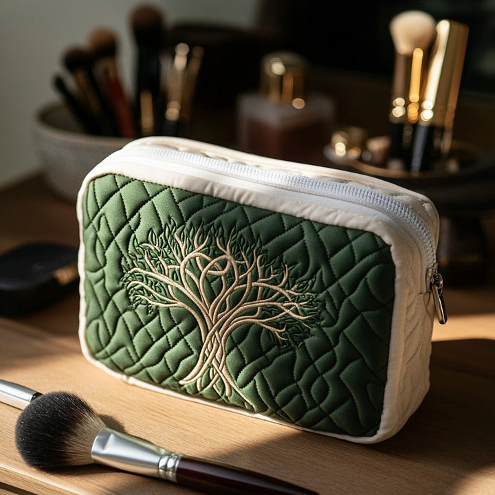 Beauty case trapuntato con radici celesti NCU0DV7893