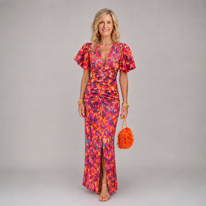 Tora | Abito Elegante con Maniche Plissettate