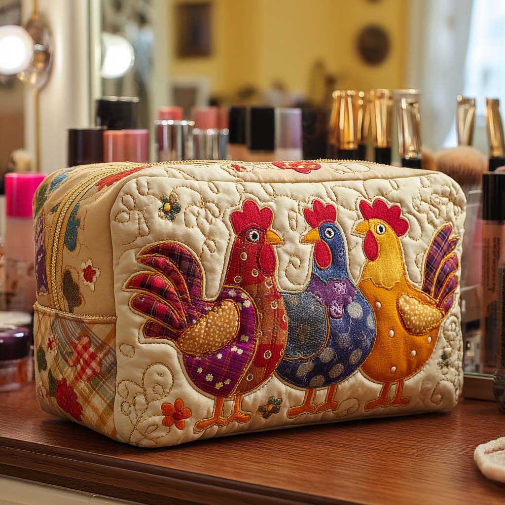 Beauty case trapuntato con gallina sognante NCU0NT10538