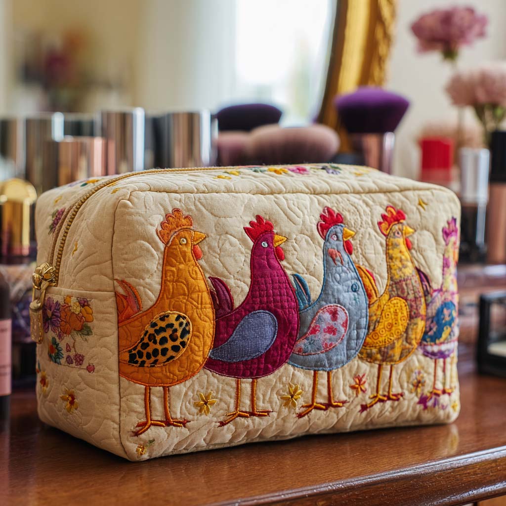 Beauty case trapuntato con gallina allegra NCU0NT10542