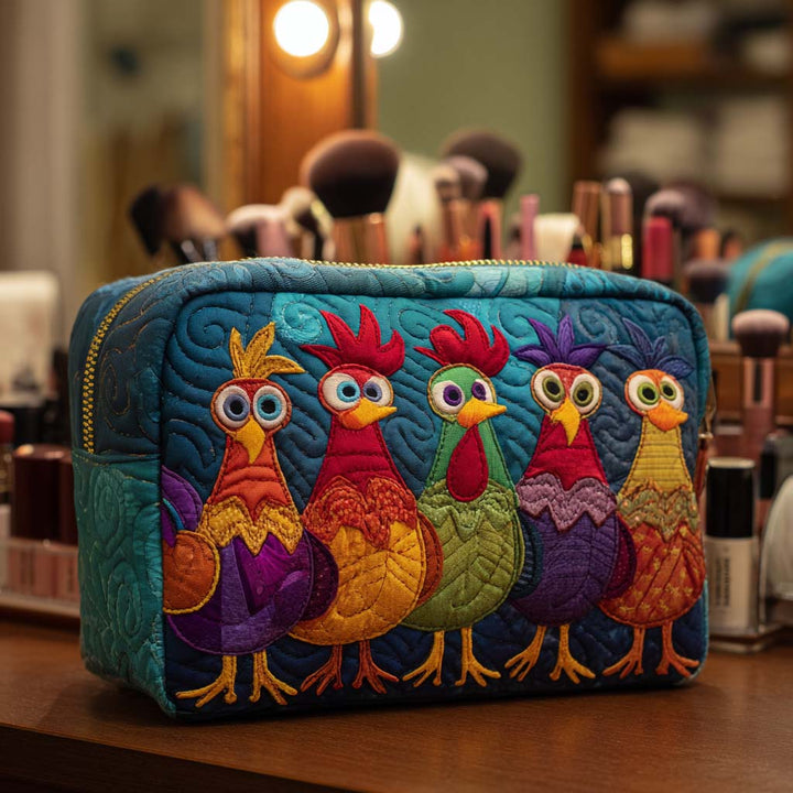 Beauty case trapuntato con gallina e cuori NCU0NT10544