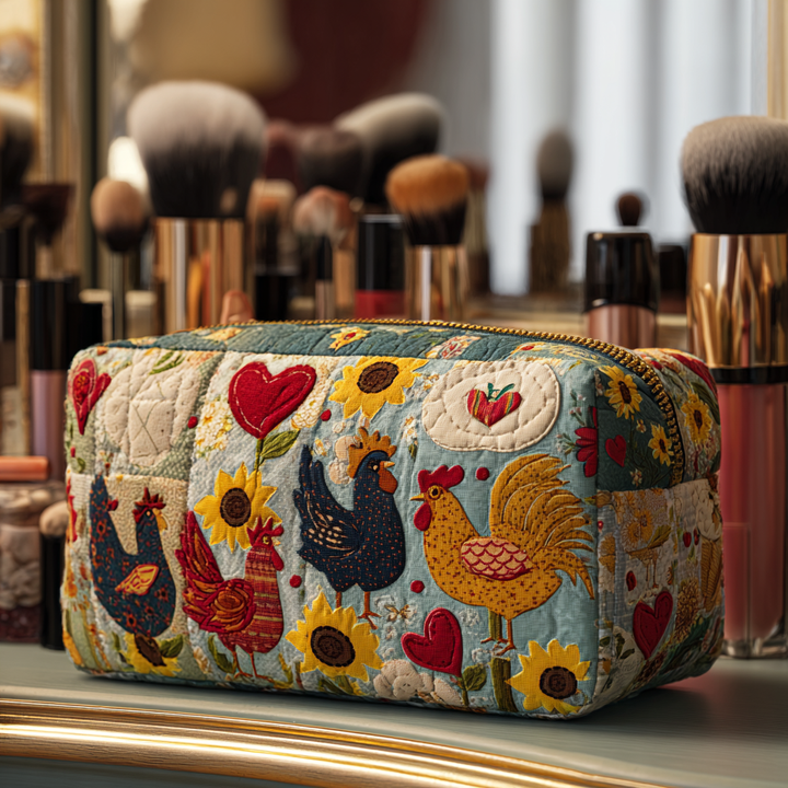 Beauty case trapuntato a forma di gallina NCU0DK10292