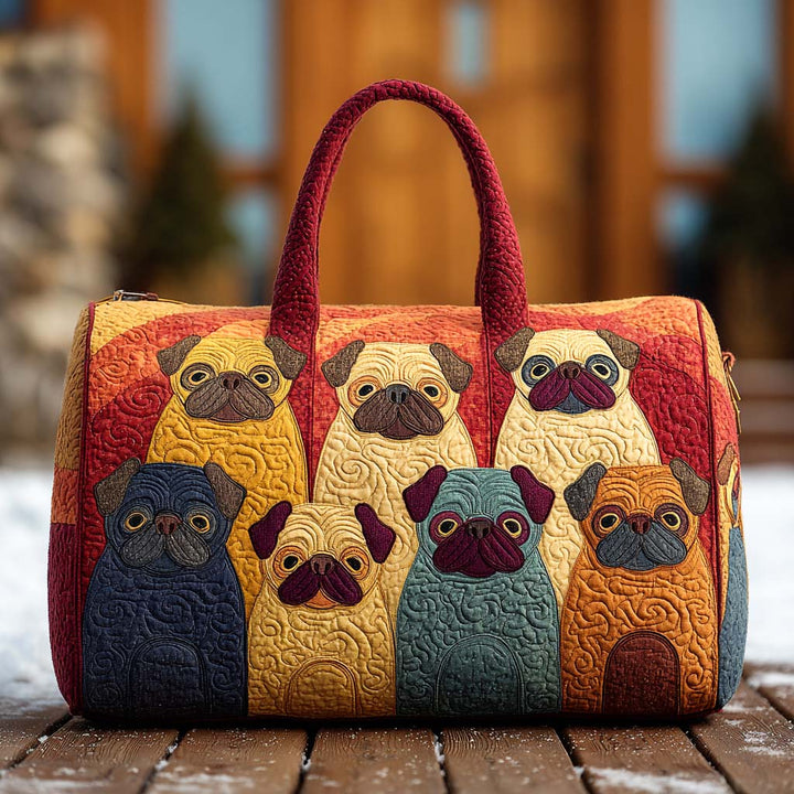 Borsa a tracolla trapuntata con carlino paffuto NCU0PT9555