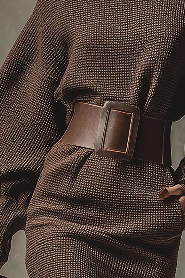 CLARA | ABITO CORTO IN MAGLIA CON CINTURA
