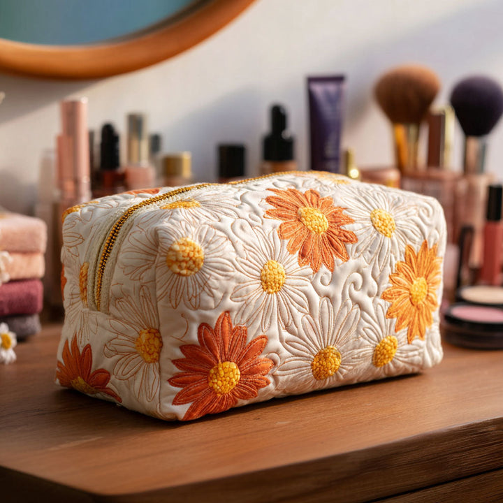 Beauty case trapuntato con motivo floreale NCU0PT9194