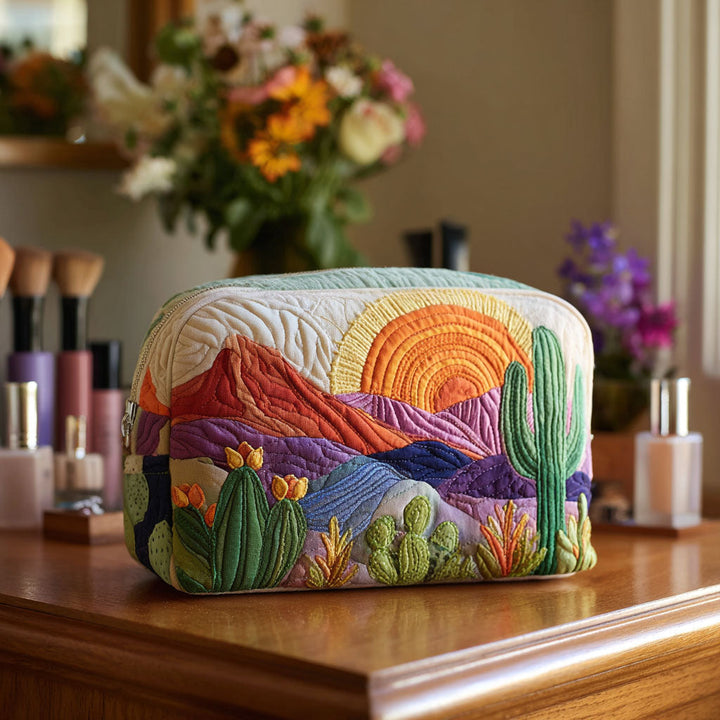 Beauty case trapuntato con alba nel deserto NCU0PT9622