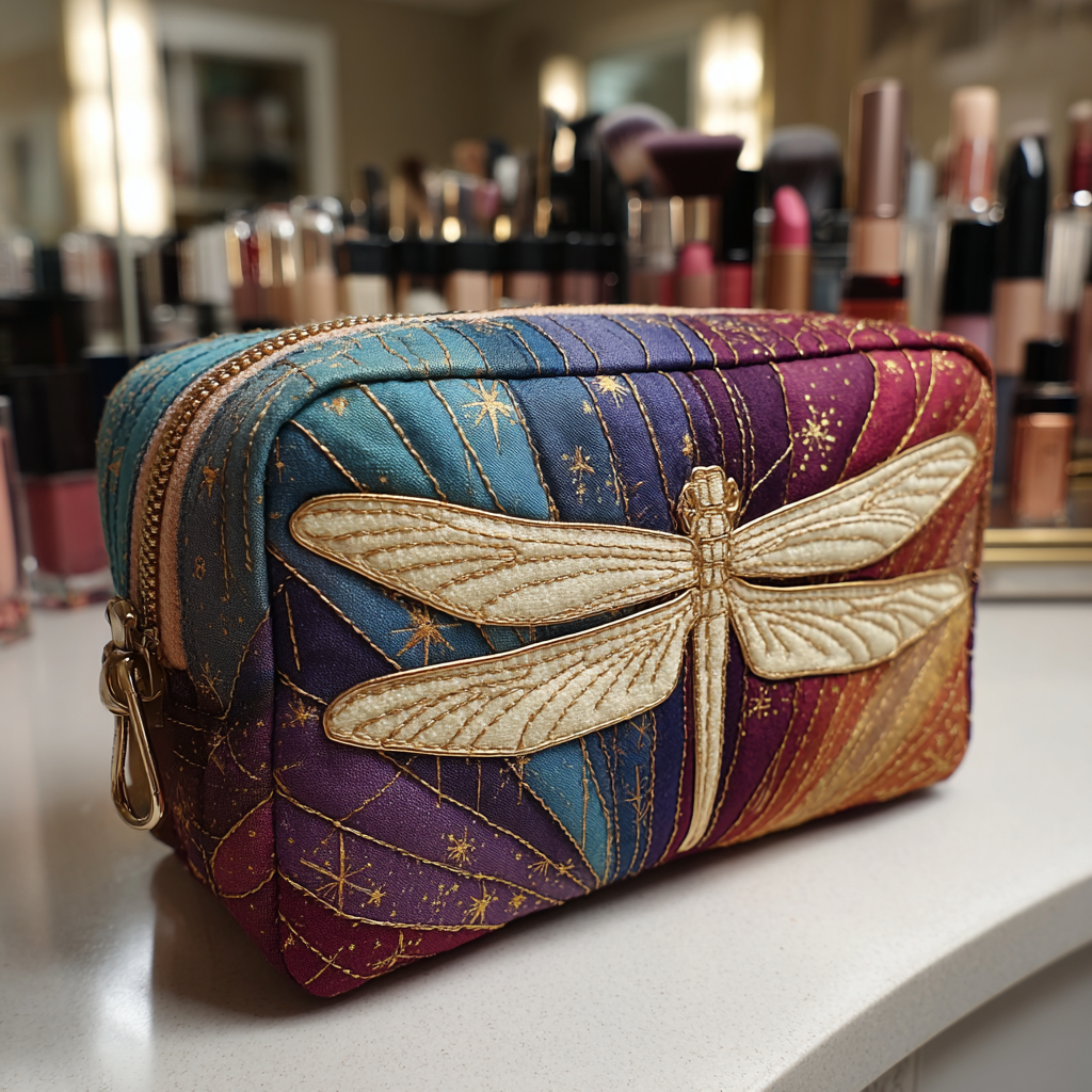 Beauty case trapuntato con libellula NCU0DK10232