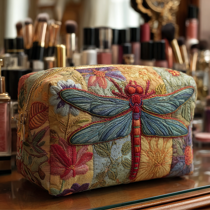 Beauty case trapuntato con libellula elegante NCU0DK10236