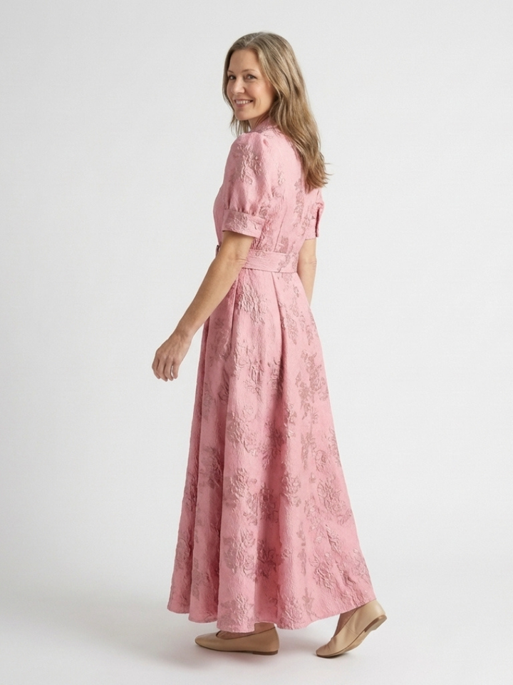 Xanthea | Abito Maxi Chemisier Floreale con Cintura