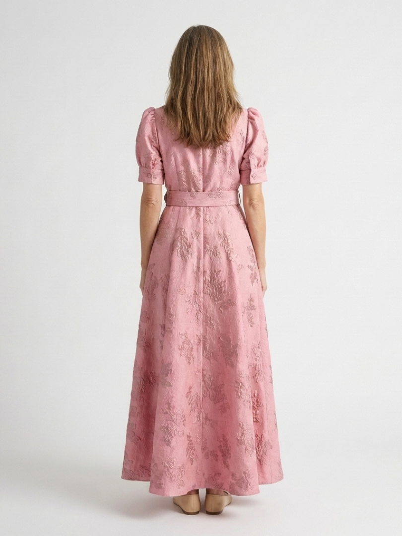 Xanthea | Abito Maxi Chemisier Floreale con Cintura