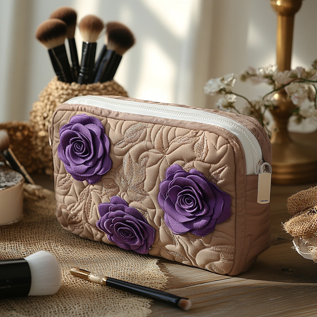 Beauty case trapuntato con rosa incantata NCU0DV7742