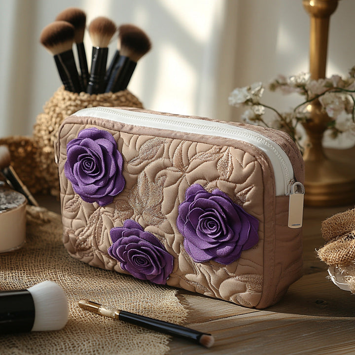 Beauty case trapuntato con rosa incantata NCU0DV7742