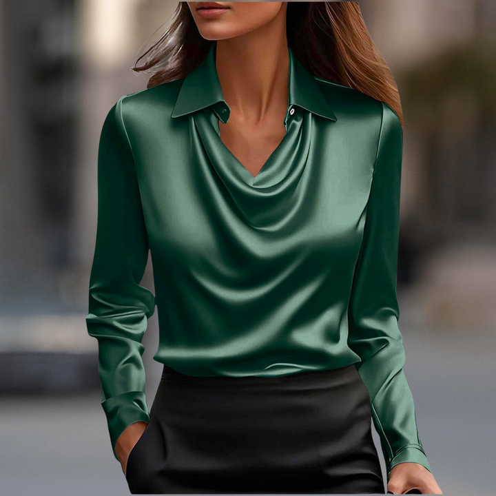 MILANO CHIC | BLUSA SATINATA DRAPPEGGIATA