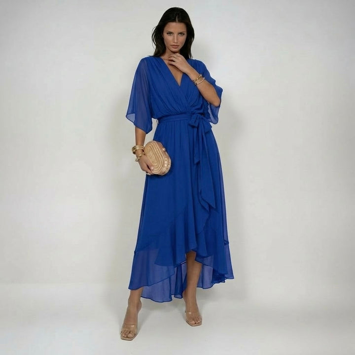 MARTA | ABITO IN CHIFFON CON SCOLLATURA A V