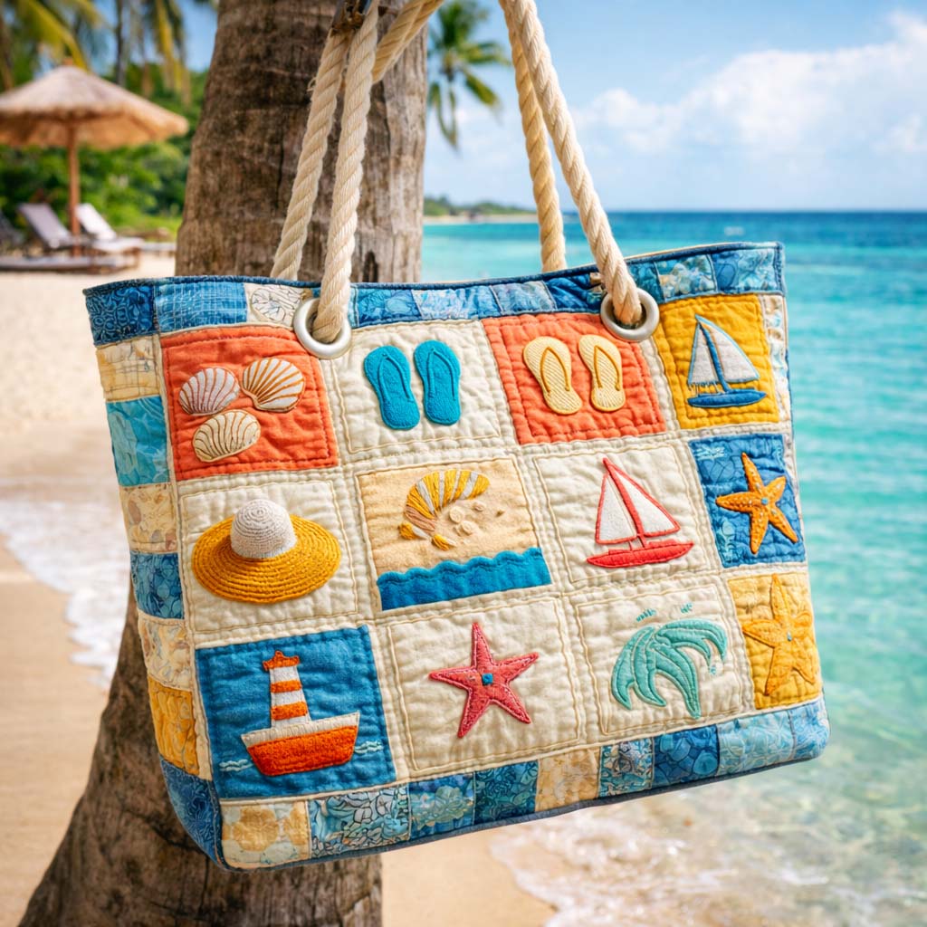 Borsa Mare Patchwork Eleganza Estiva – Capiente e Leggera