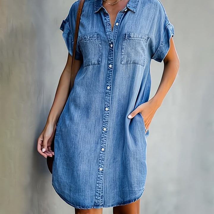 HELEN | ABITO CHEMISIER IN DENIM CON BOTTONI
