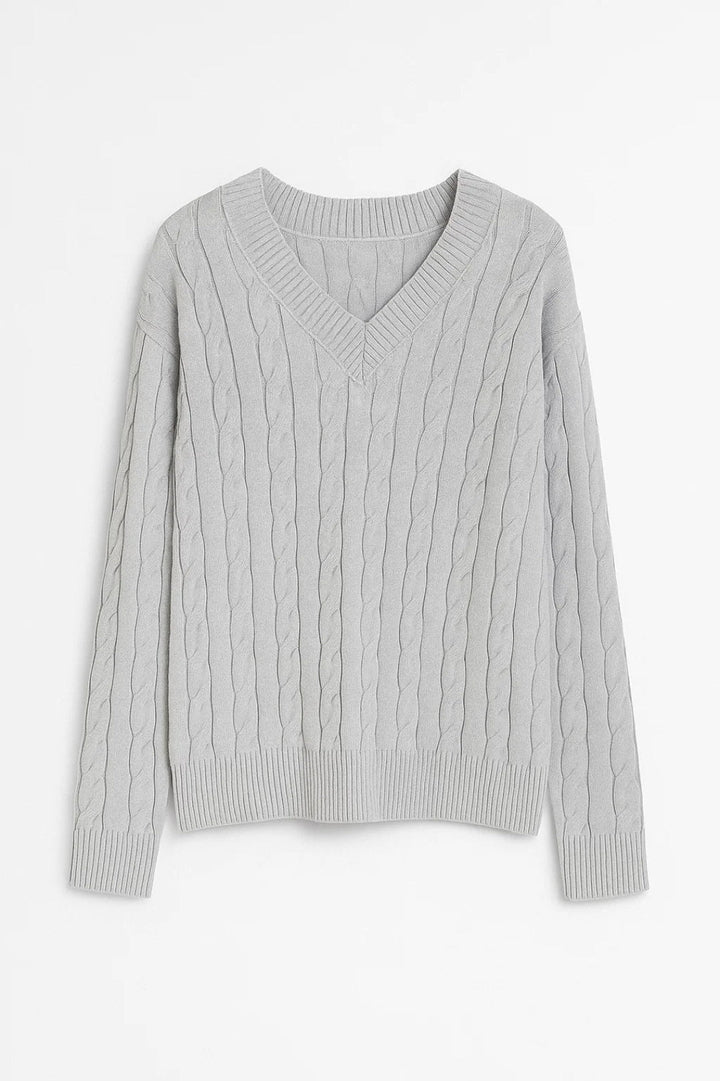 SUNNIVA | MAGLIONE A TRECCIA CON COLLO A V