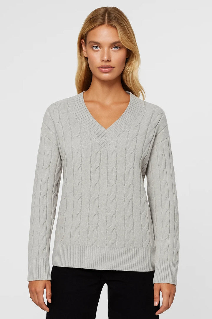 SUNNIVA | MAGLIONE A TRECCIA CON COLLO A V