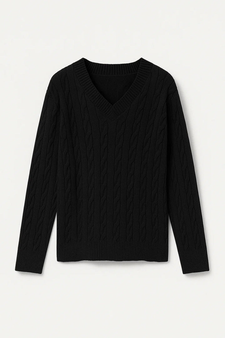 SUNNIVA | MAGLIONE A TRECCIA CON COLLO A V