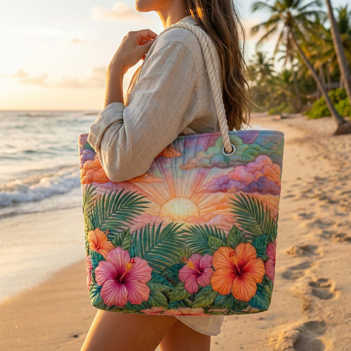 Borsa Mare Patchwork Alba Tropicale – Capiente e Leggera