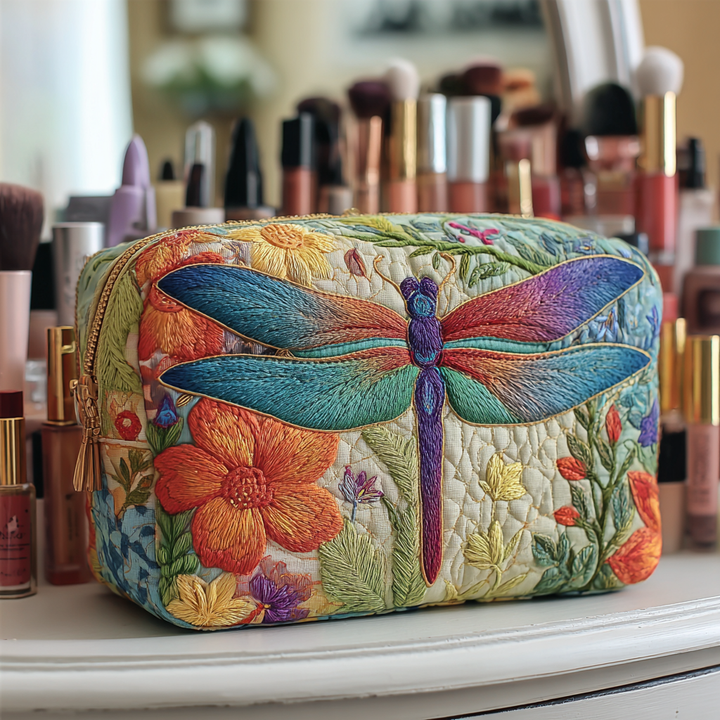 Beauty case trapuntato con libellula dorata NCU0DK10229