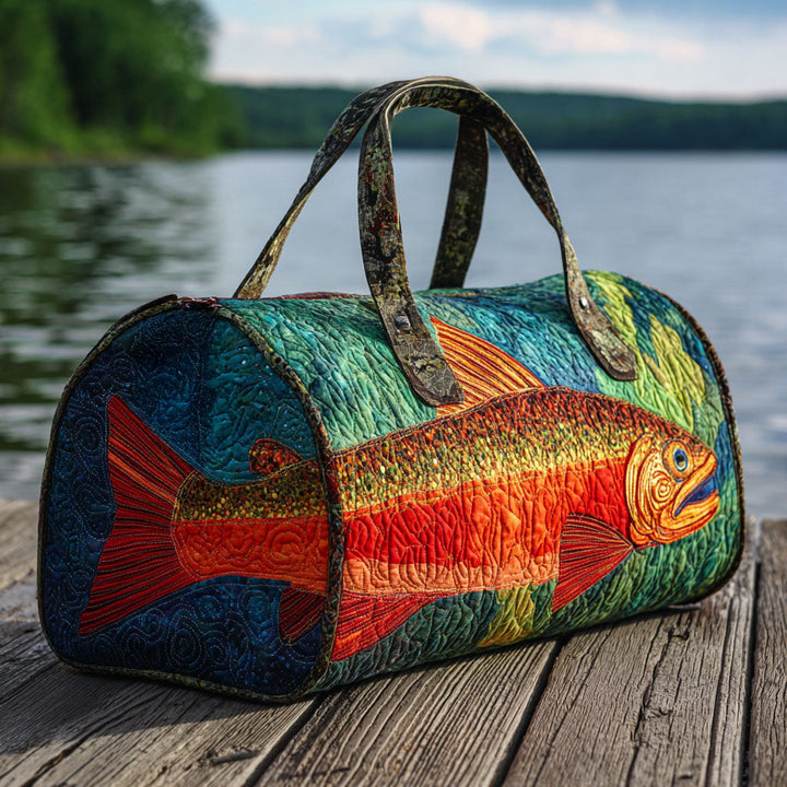 Borsa da viaggio trapuntata con trota dorata NCU0PT9010