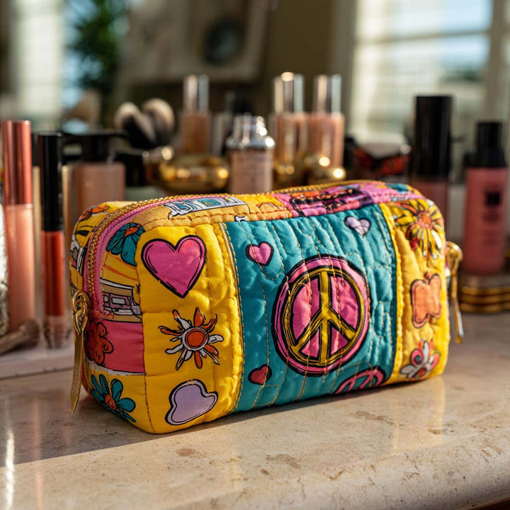Beauty case trapuntato con patchwork retrò NCU0XD875
