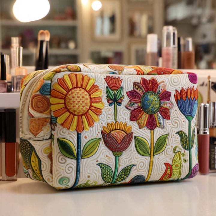Beauty case trapuntato con fiore allegro NCU0NT10232