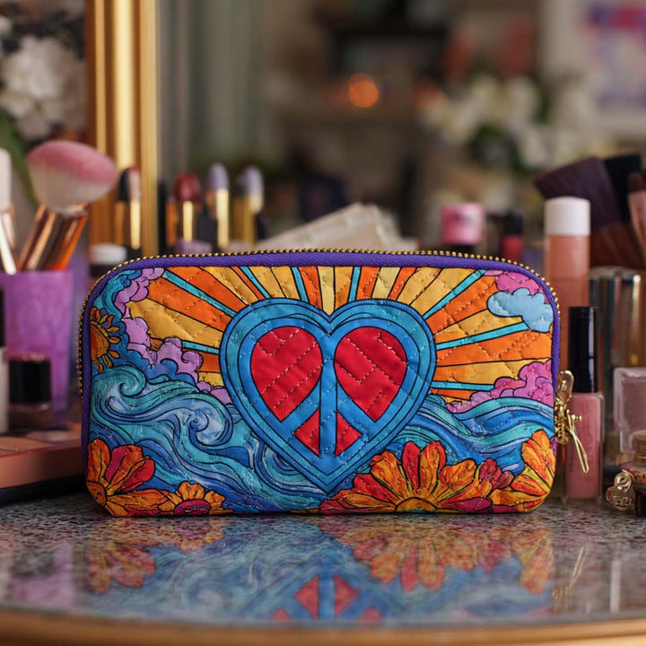 Beauty case trapuntato con simbolo della pace NCU0XD878