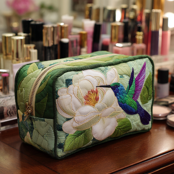Beauty case trapuntato con colibrì NCU0DK10215