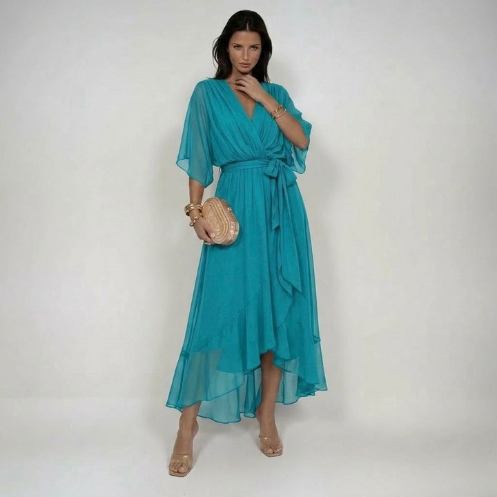 MARTA | ABITO IN CHIFFON CON SCOLLATURA A V
