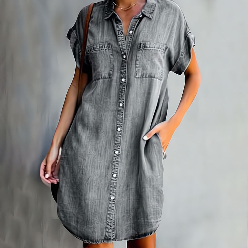 HELEN | ABITO CHEMISIER IN DENIM CON BOTTONI