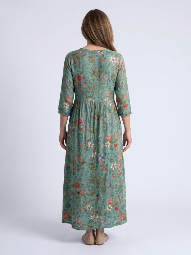 Marina | Abito Maxi Floreale con Scollo a V