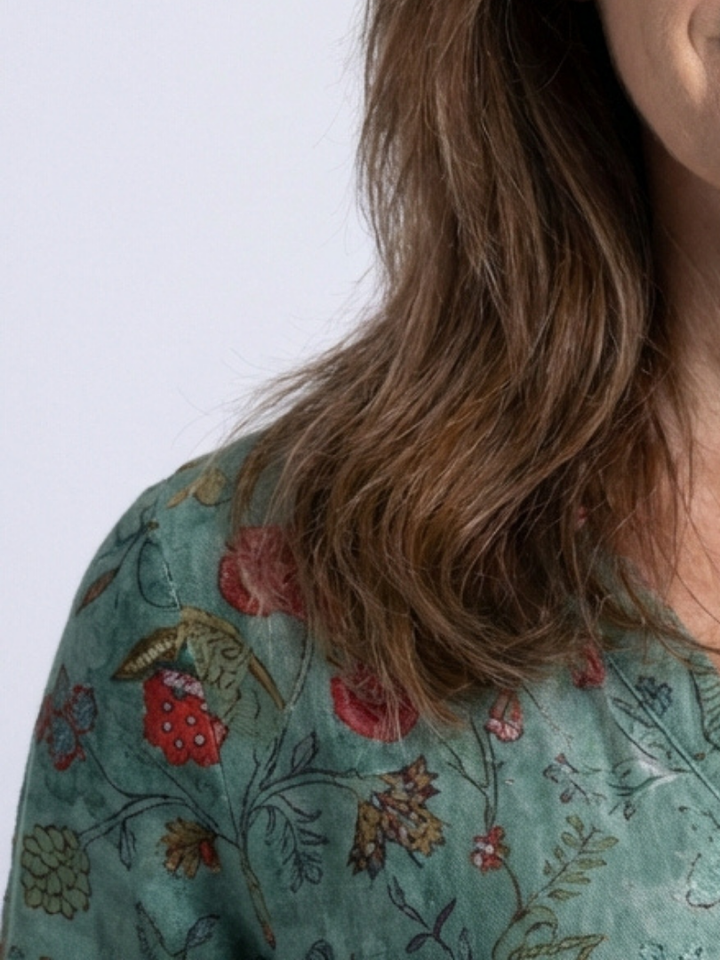 Marina | Abito Maxi Floreale con Scollo a V