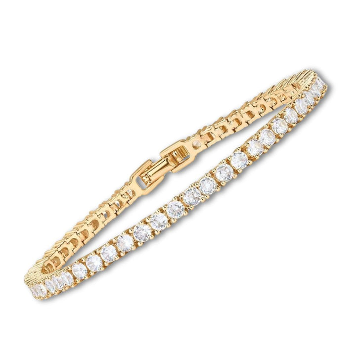 Bracciale tennis dorato con moissanite