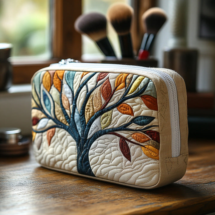 Beauty case trapuntato con albero della vita NCU0DV7894