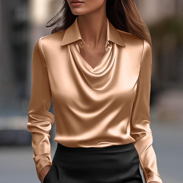 Blusa con Collo Drappeggiato